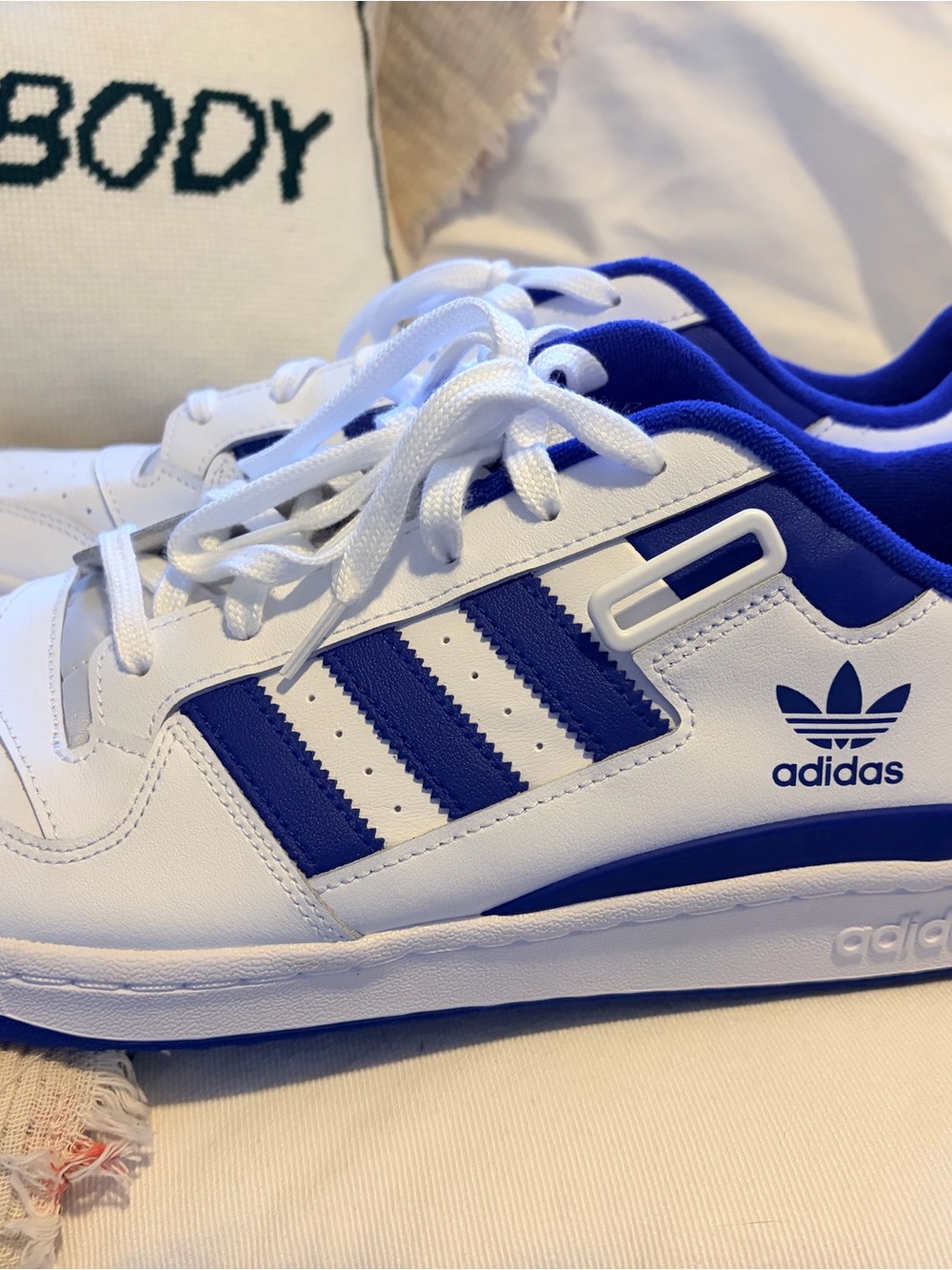 adidas Royal Blue and White Low-Top Sneakers